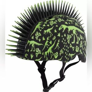 Raskullz Toddler T-Rex Bonez Mohawk Fit System Bike Helmet- Size XS Age 3+